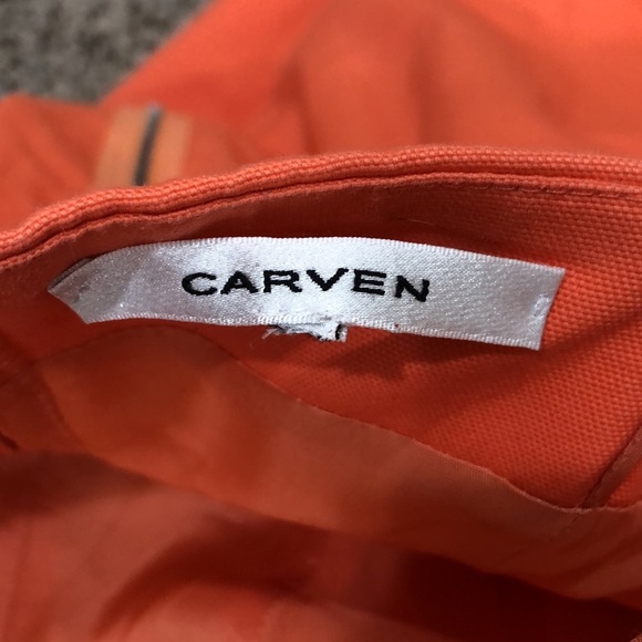 Carven Dress Size XS Coral Orange Cotton Mini - Picture 8 of 10